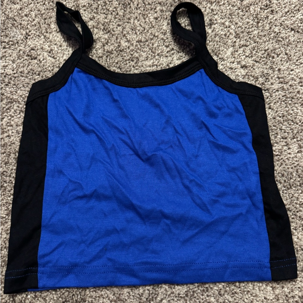 SHEIN Blue and Black Tank Top